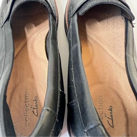 Clarks Ultimate Comfort Black Textured Wedge Slip On Loafers Normcore Shoes 7.5 - Picture 7 of 12
